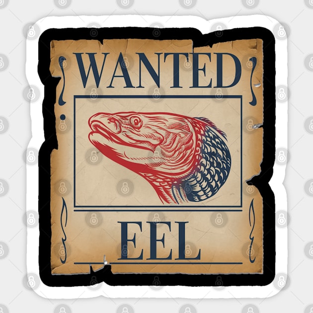 Eel Design, Cute Creature from the Ocean Dept Sticker by Pixel Threads 